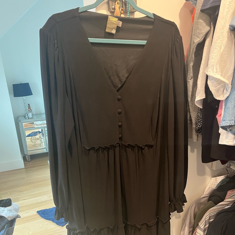 Taylor black tiered dress